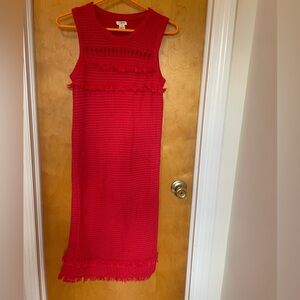 J.Crew coral red crochet dress